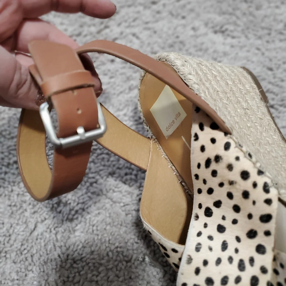 Dolce Vita Leopard Print Espadrille Wedge Sandals Size 9